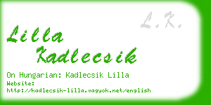 lilla kadlecsik business card